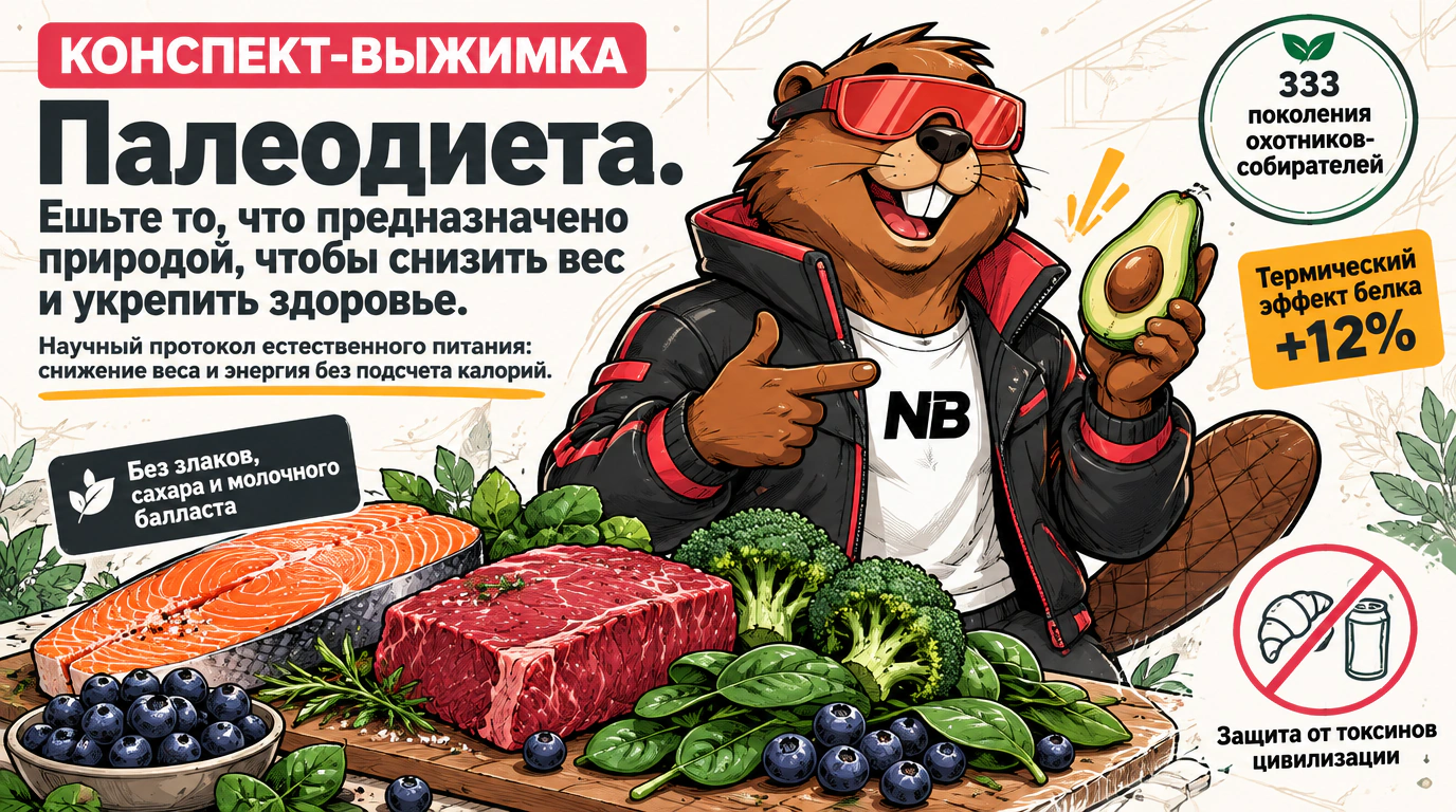 Обложка курса «Палеодиета. Ешьте то, что предназначено природой, чтобы снизить вес и укрепить здоровье»