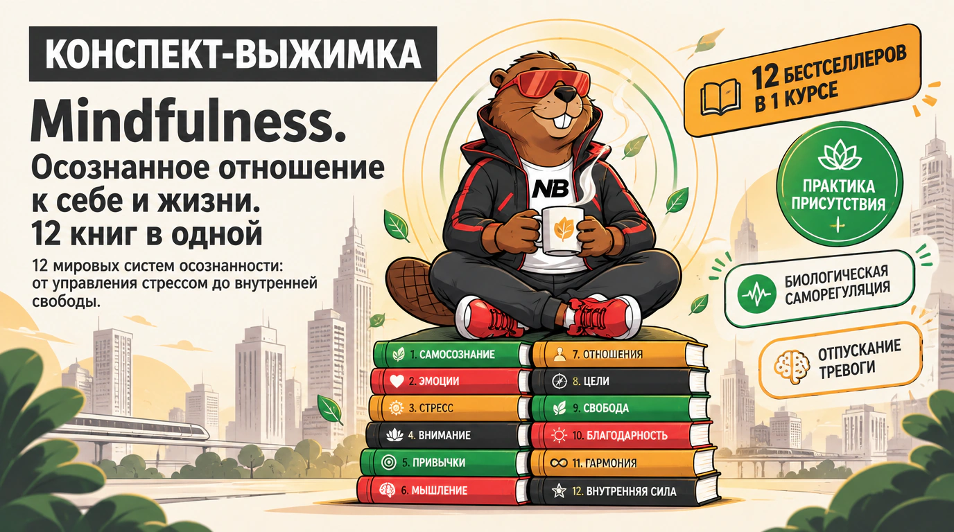 Обложка курса «Mindfulness. Осознанное отношение к себе и жизни. 12 книг в одной»