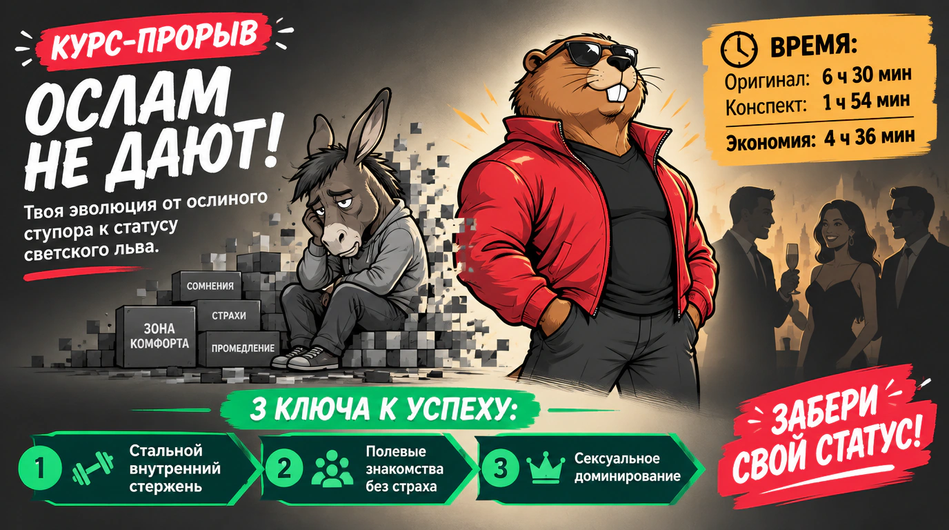 Изображение 2 к курсу «Ослам не дают! Львиная инструкция по соблазнению топовых женщин»