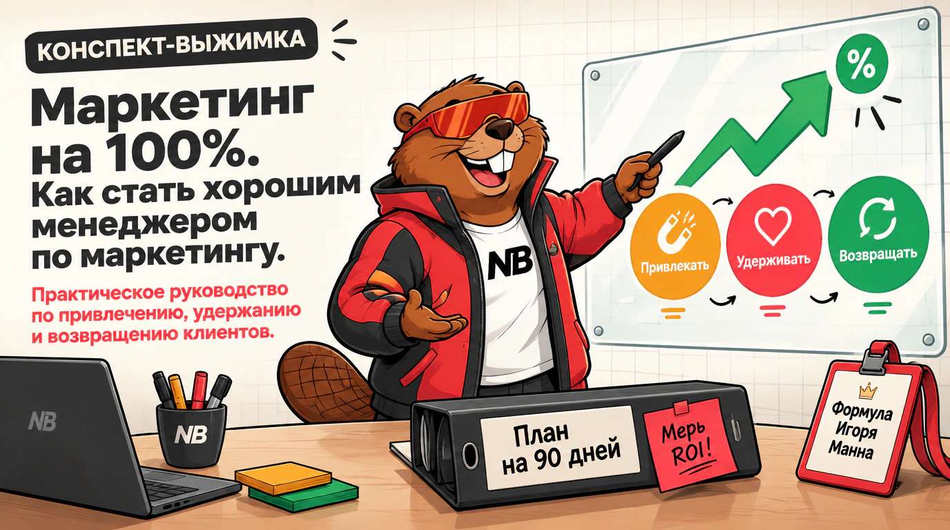 Обложка курса «Маркетинг на 100%. Как стать хорошим менеджером по маркетингу»