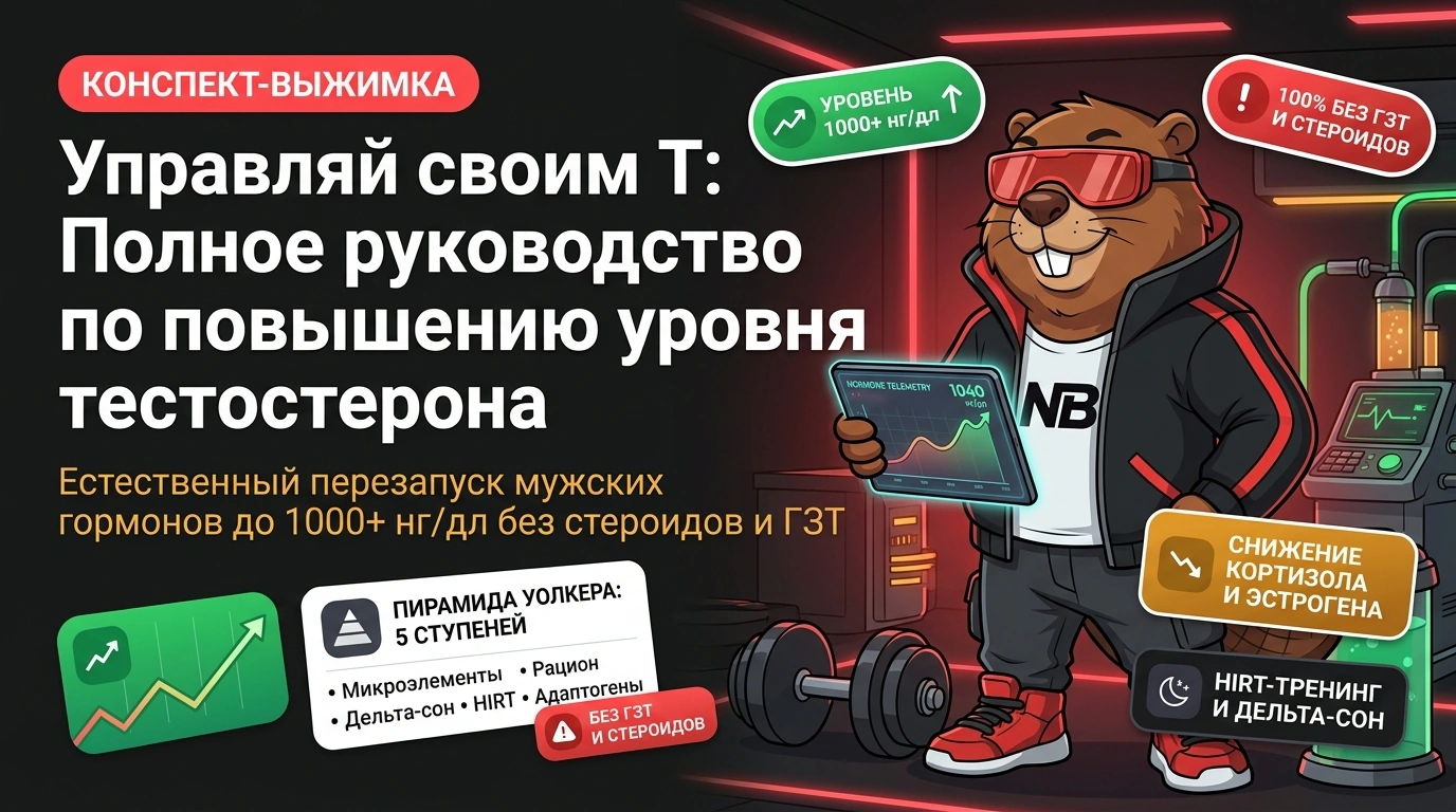 Обложка курса «Управляй своим Т: Полное руководство по повышению уровня тестостерона»