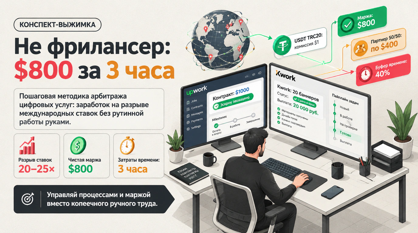 Обложка курса «Не фрилансер: $800 за 3 часа»
