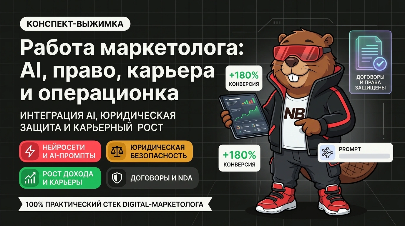 Обложка курса «Работа маркетолога: AI, право, карьера и операционка»