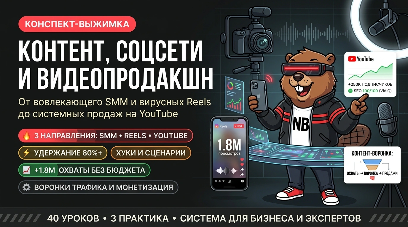 Обложка курса «Контент, соцсети и видеопродакшн»