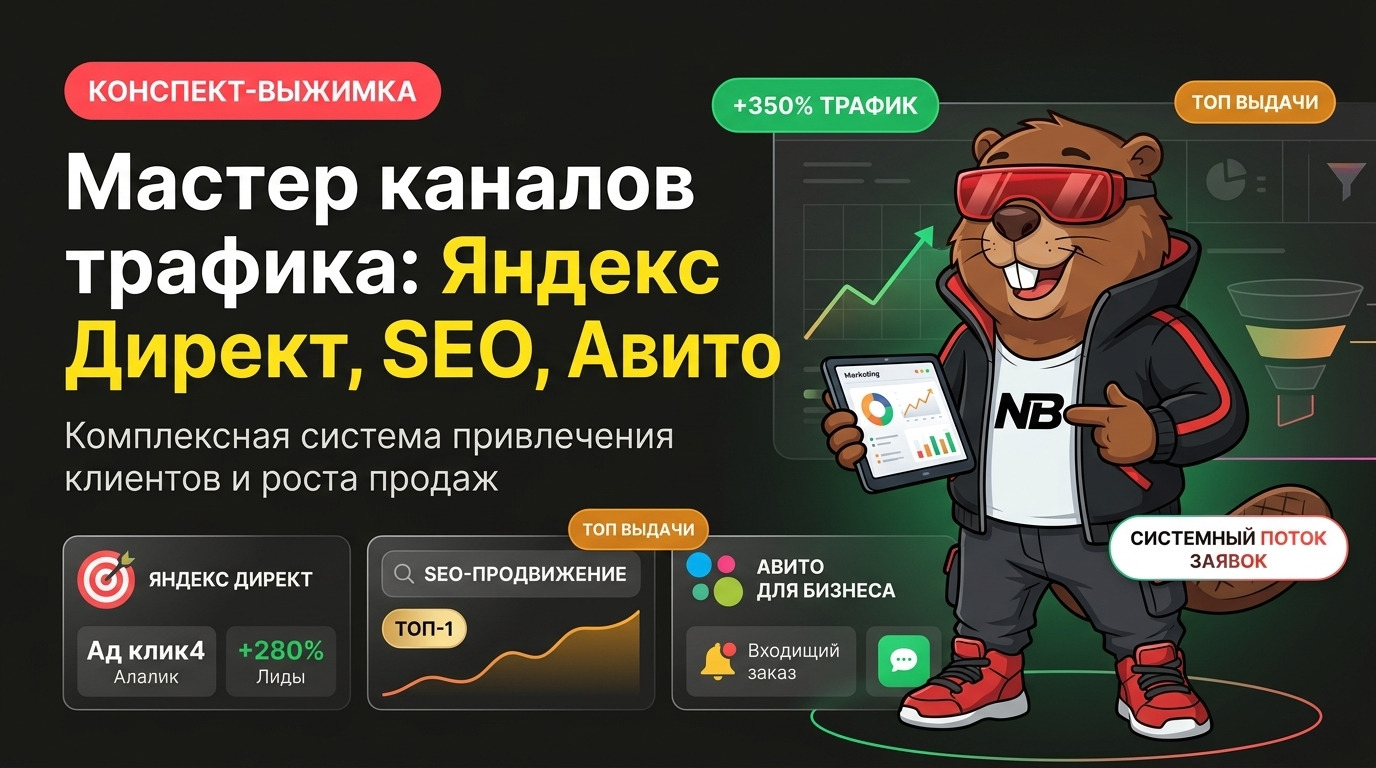 Мастер каналов трафика: Яндекс Директ, SEO, Авито