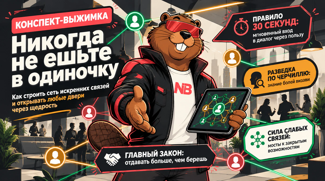 Обложка курса «Никогда не ешьте в одиночку»