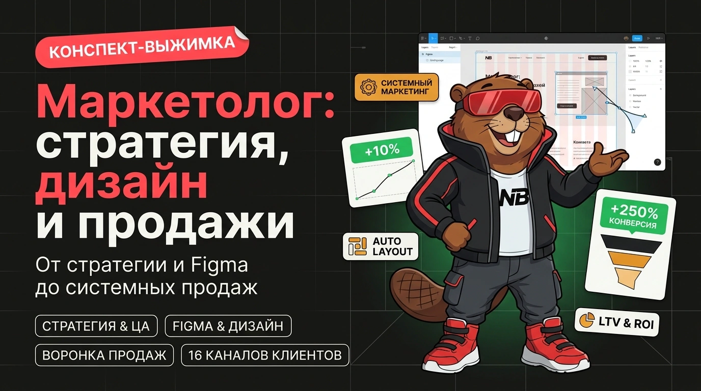 Обложка курса «Маркетолог: стратегия, дизайн и продажи»