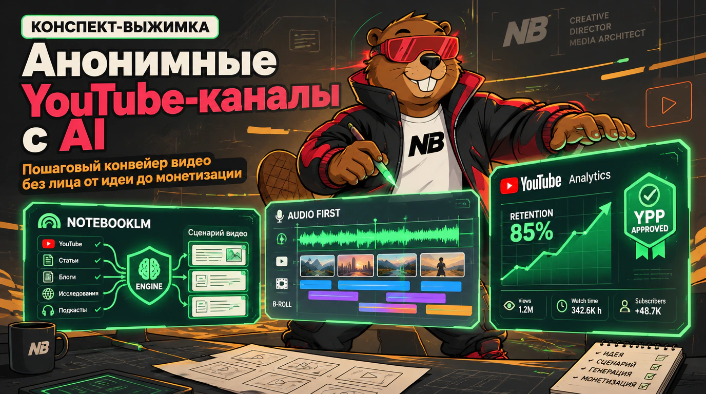 Обложка курса «Анонимные YouTube-каналы с AI»