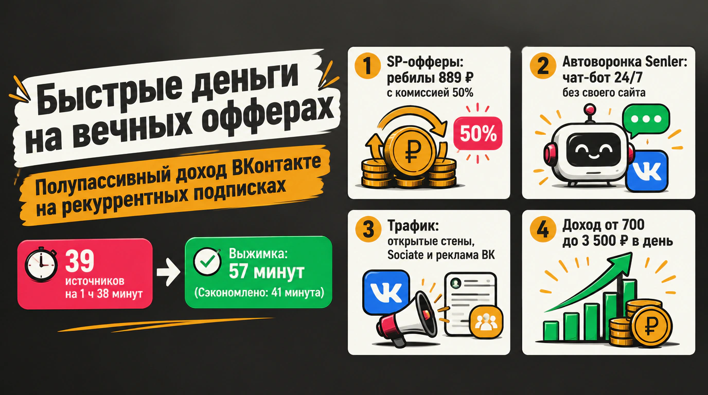 Изображение 2 к курсу «Быстрые деньги на вечных офферах»