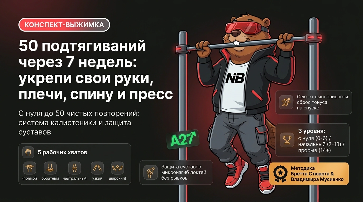 Обложка курса «50 подтягиваний через 7 недель: укрепи свои руки, плечи, спину и пресс»