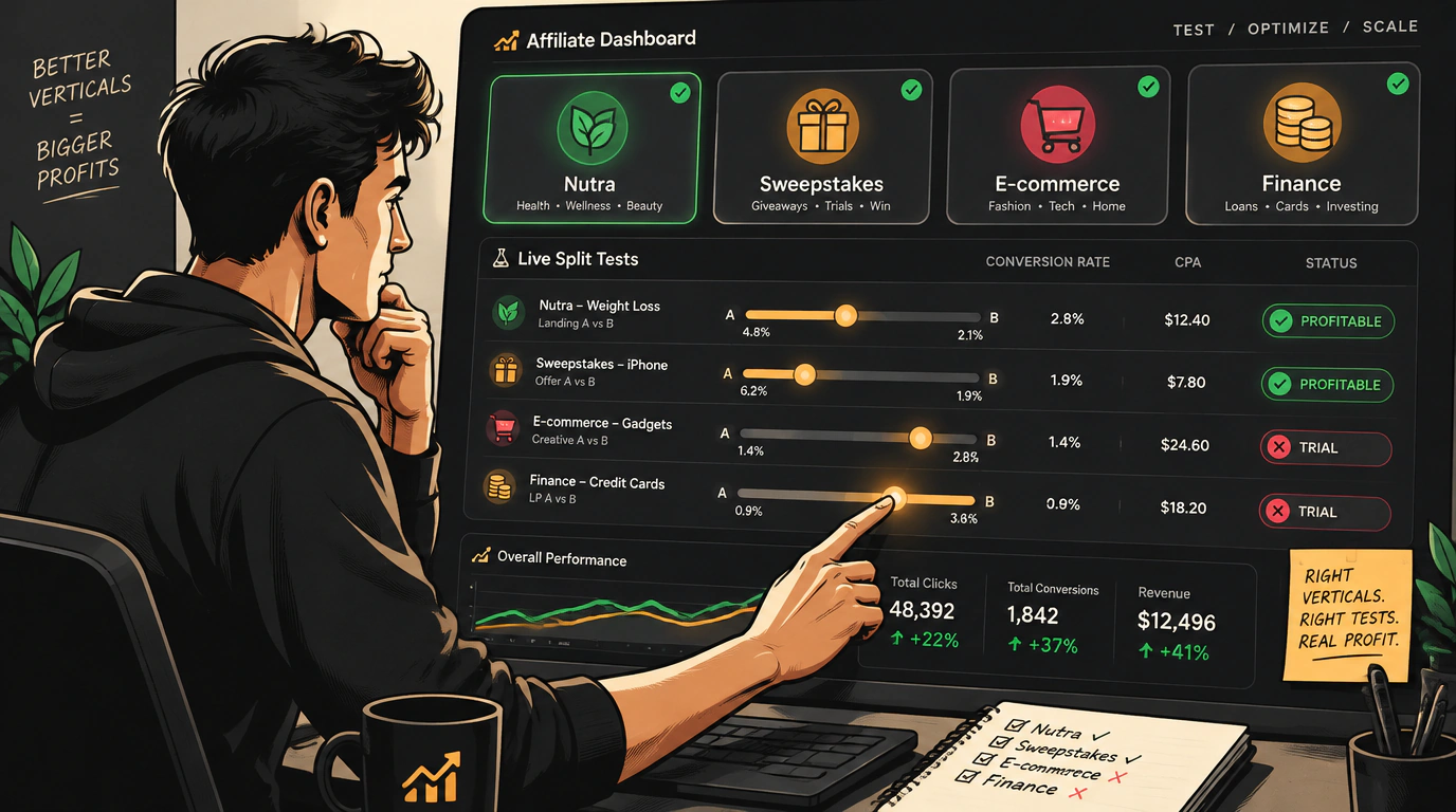 Первый заработок новичка: выбор вертикали и быстрый тест офферов