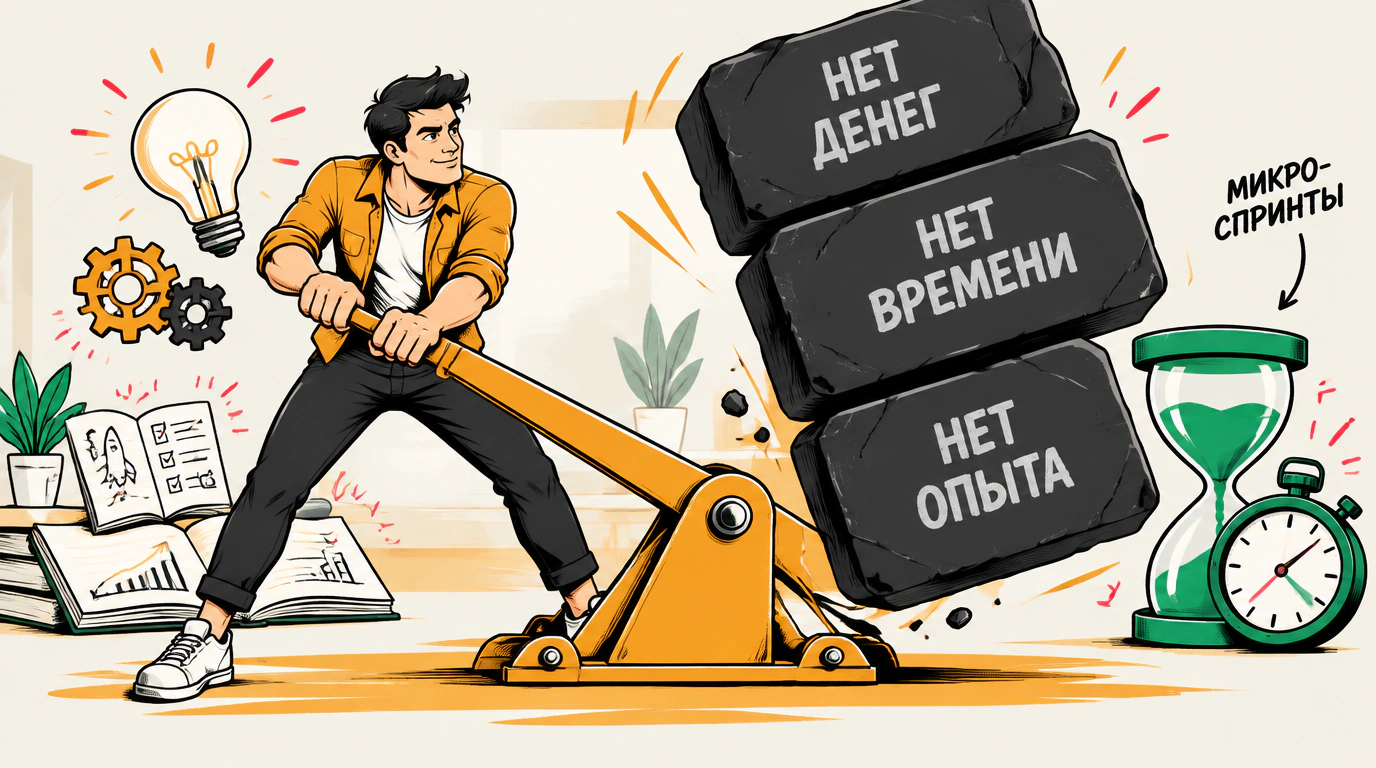 Ресурсные барьеры: как запускать новое без лишних денег, времени и опыта