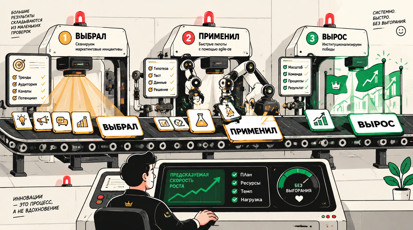 Конвейер действий роста: как превратить внедрение нового в регулярную систему