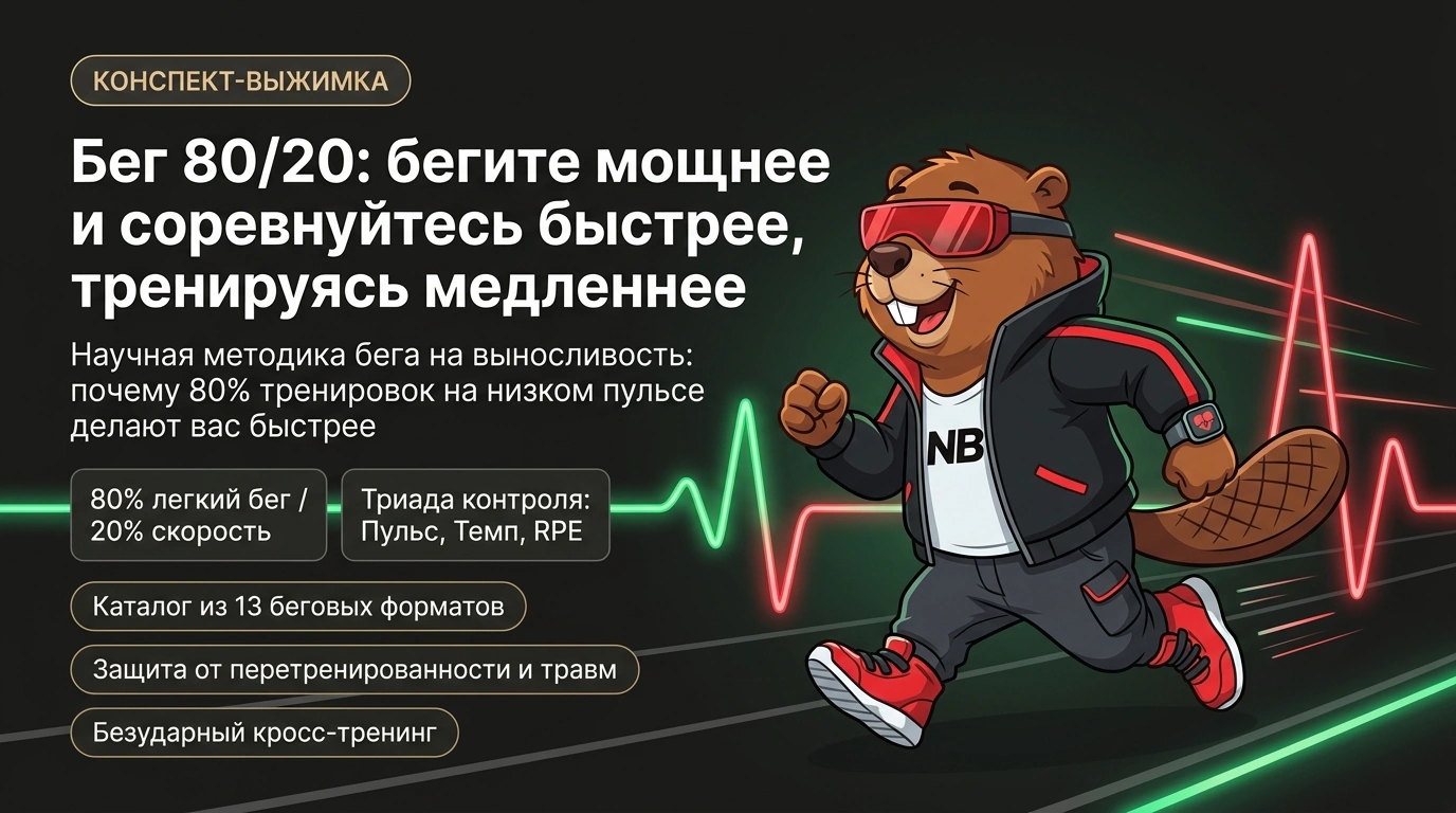Бег 80/20: бегите мощнее и соревнуйтесь быстрее, тренируясь медленнее