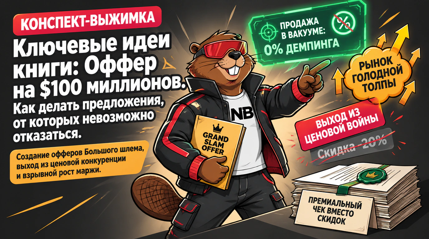 Обложка курса «Ключевые идеи книги: Оффер на $100 миллионов. Как делать предложения, от которых невозможно отказаться»