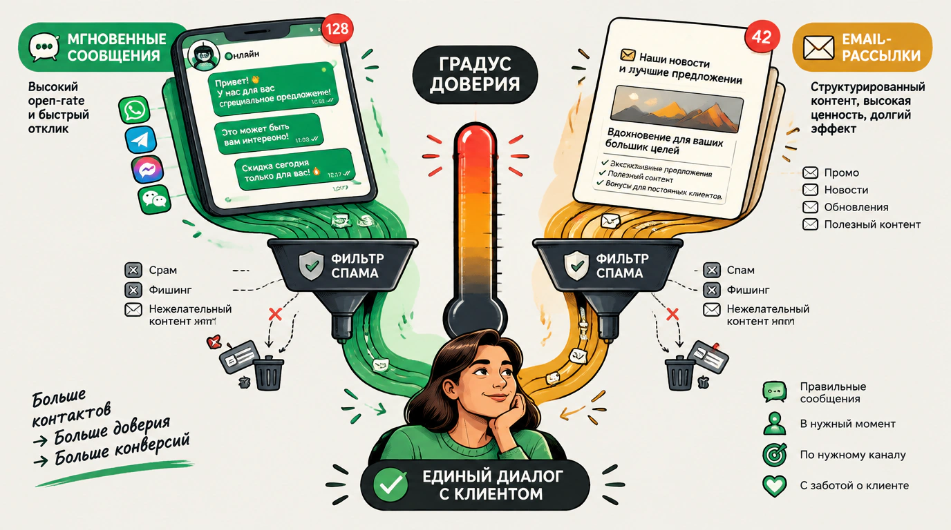 Механики конверсий, прогрева и каналы коммуникации