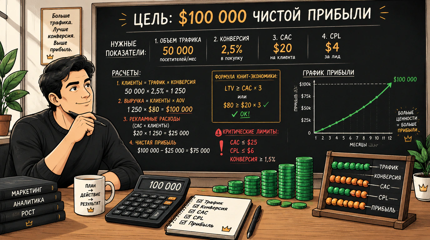 Математическая модель и расчет плана конверсий