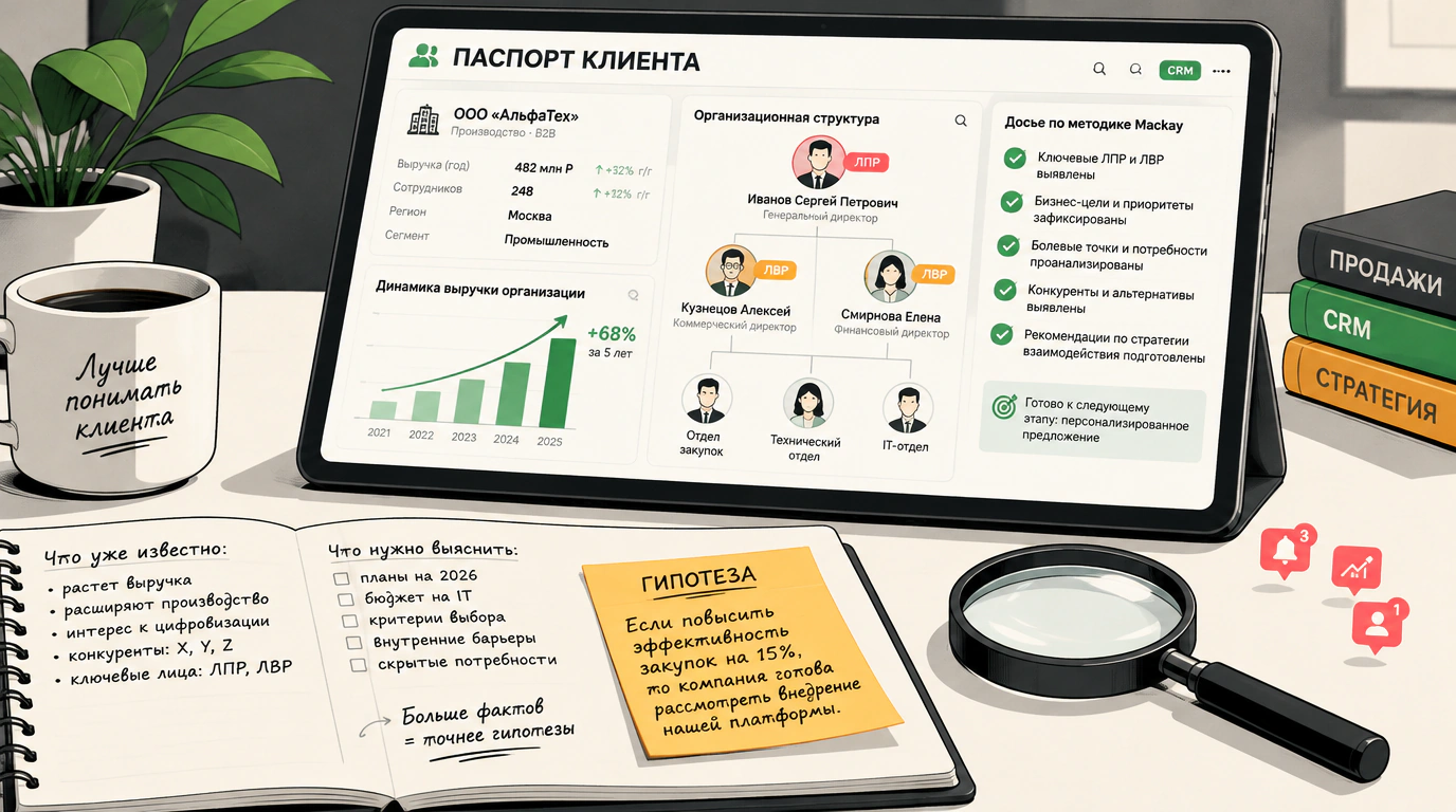 CRM и предварительная аналитика по клиенту