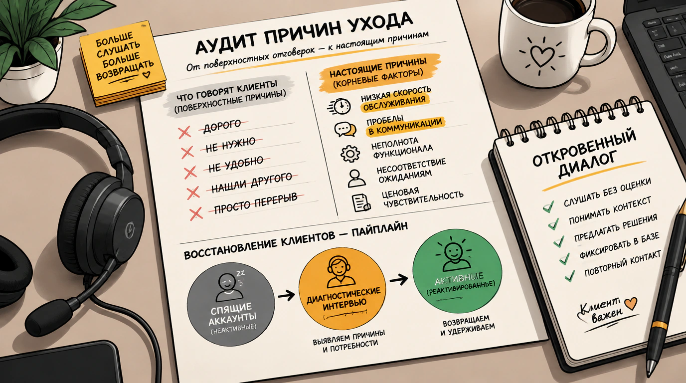 Возврат клиентов и аудит причин отказов