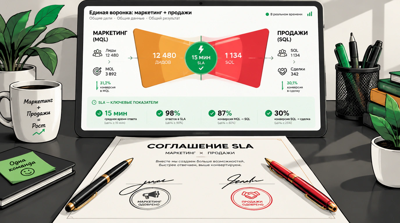Синхронизация отделов и управление воронкой продаж