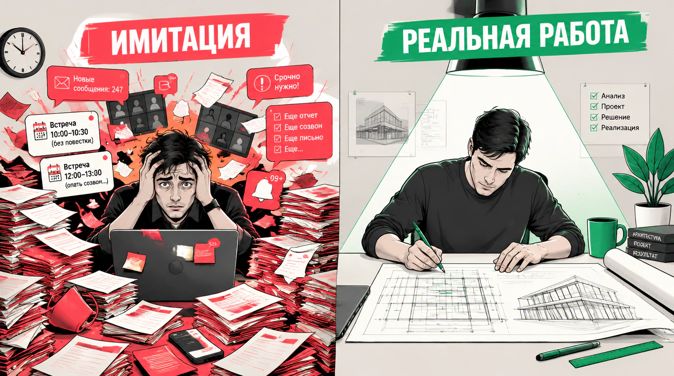 Реальная работа против видимости: ключевые задачи и фокус