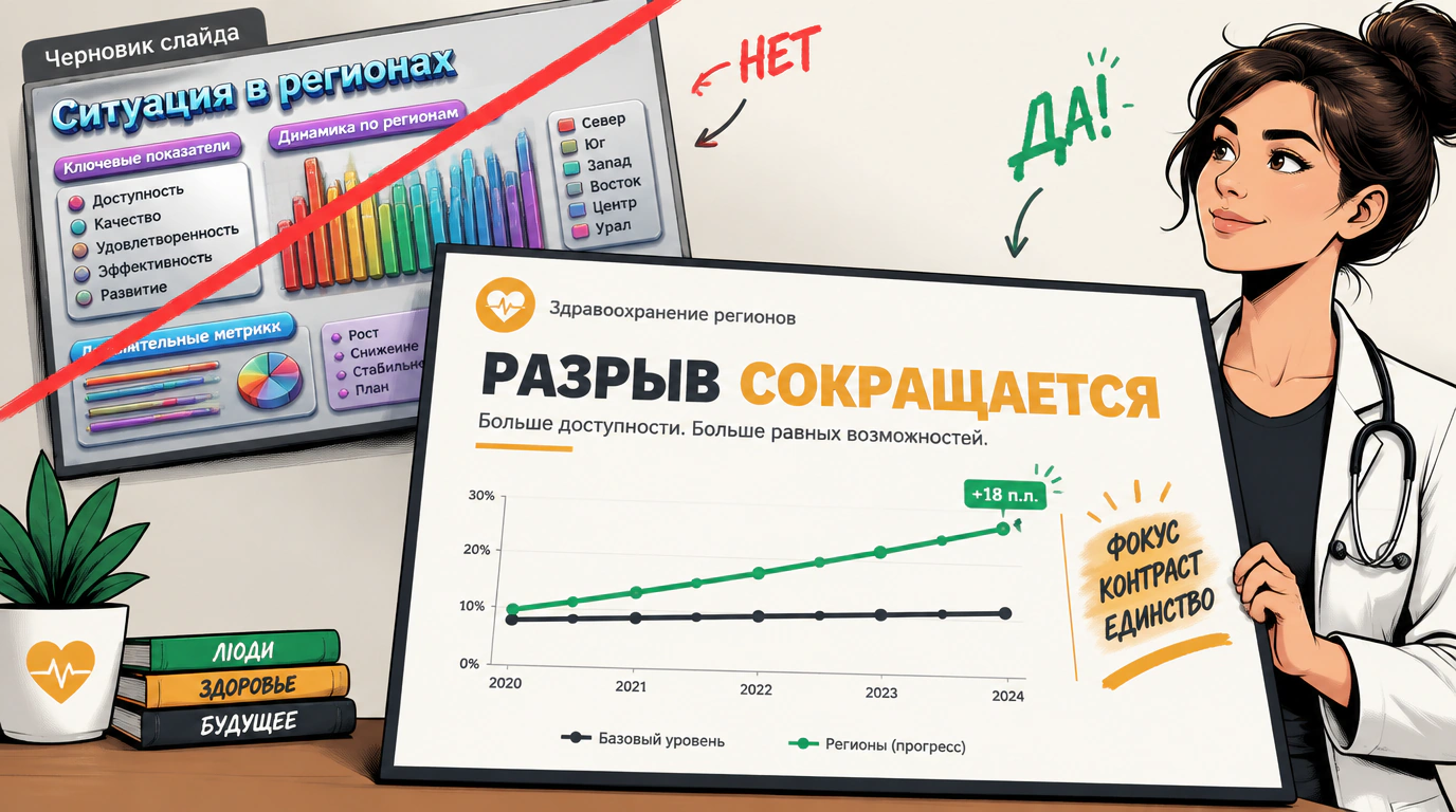 Редизайн в действии: три принципа чистого слайда