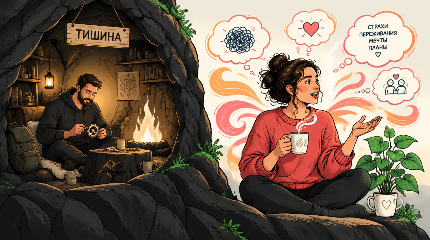 Мужская пещера и женские эмоции: поведение в стрессе