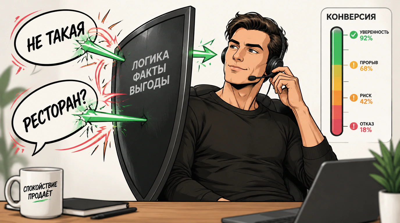 Техники дожимов при сомнениях и отговорках («я не такая», «давай в ресторан»)