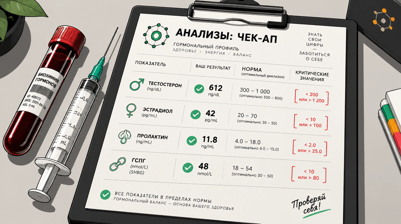 Полный чек-ап мужской гормональной системы: правила сдачи и нормы анализов