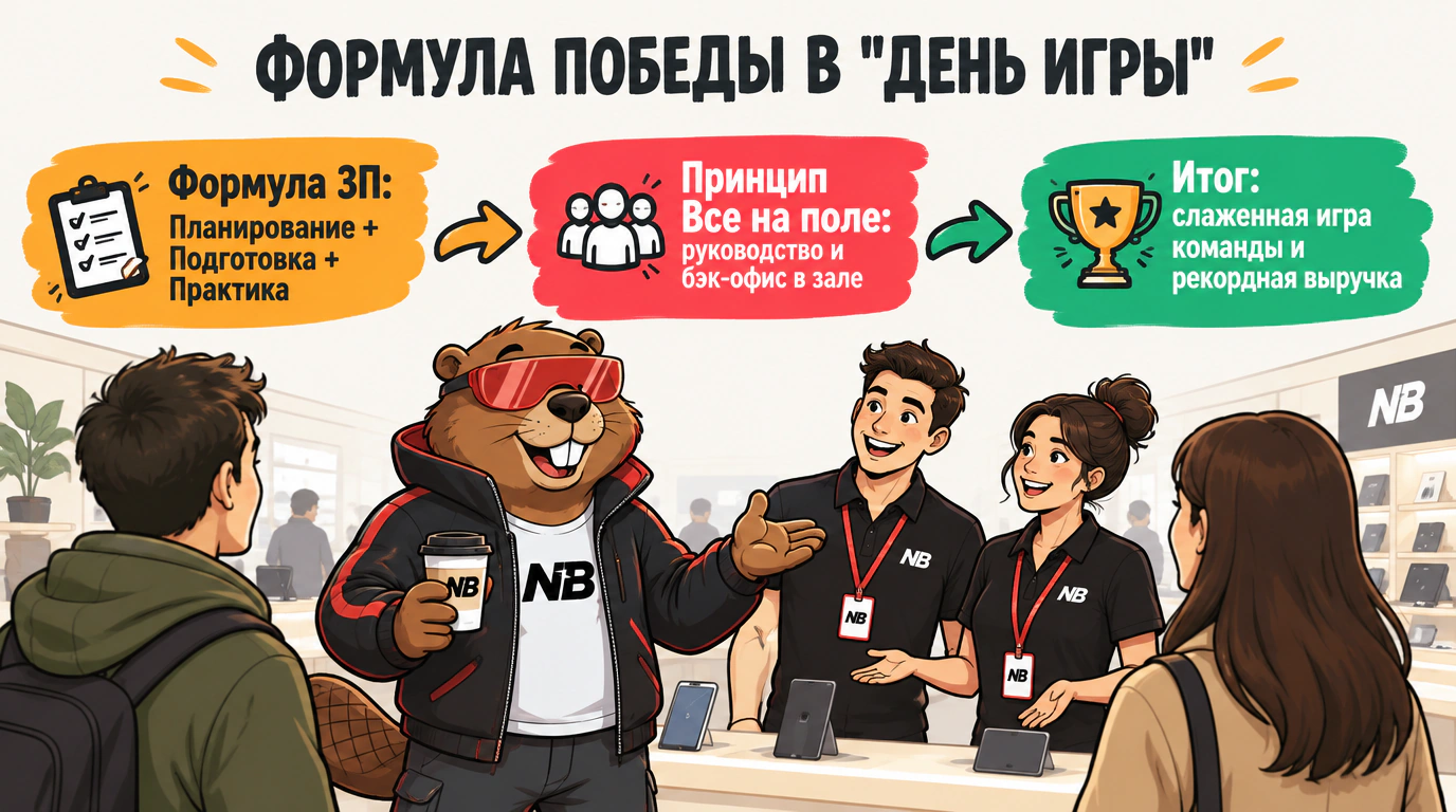 Инфографика формулы победы в День игры: подготовка трех П и принцип Все на поле