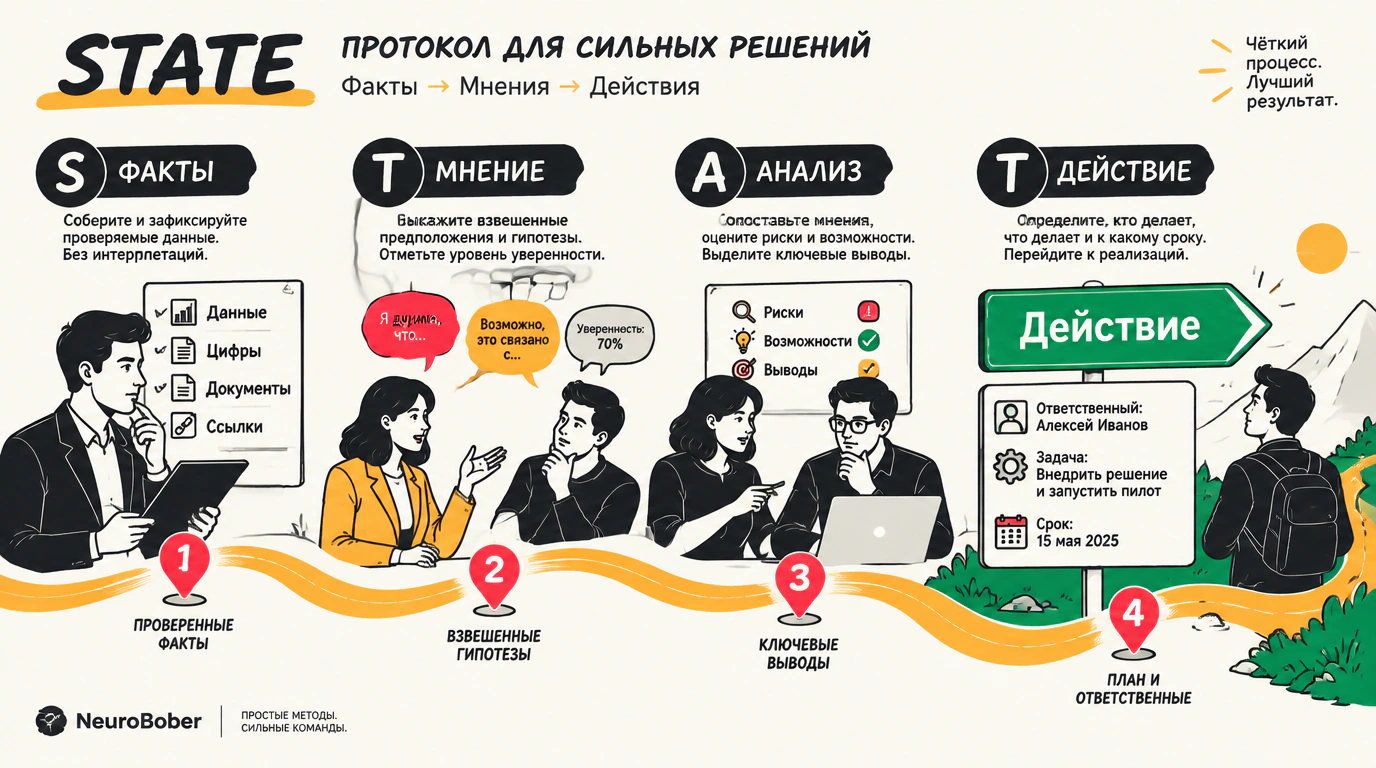 Алгоритм выражения мнения и переход к действиям