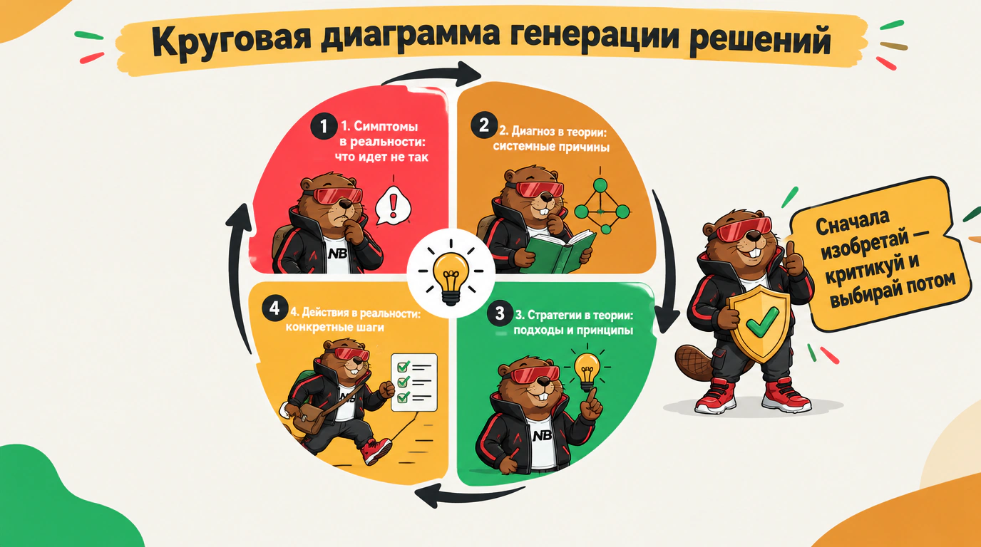 Инфографика «Круговая диаграмма»: 4 шага генерации взаимовыгодных переговорных решений.
