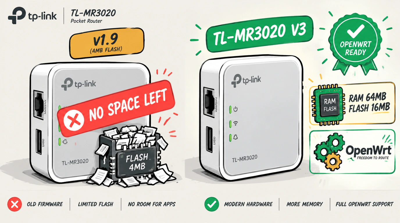 Роутер TP-Link TL-MR3020 — выбор версии и аппаратные ограничения