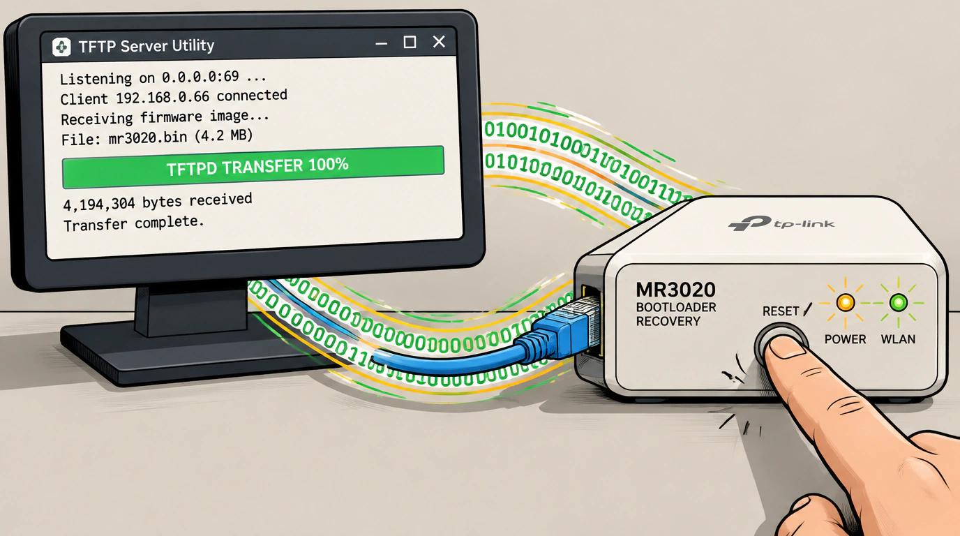 Прошивка MR3020 через TFTPD и аварийное восстановление