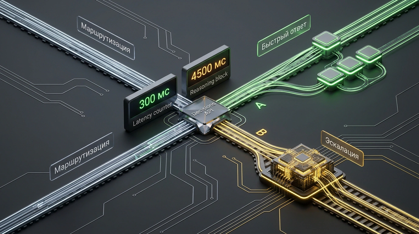 Ускорение агентных конвейеров с OpenAI Decisions API: мгновенная классификация и ветвление логики без задержек тяжелых рассуждающих моделей.