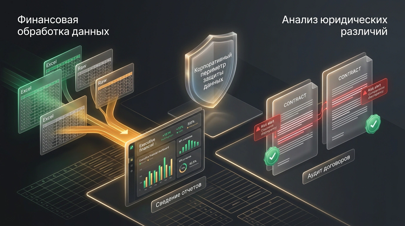 Инструменты ChatGPT Work для аналитики: сведение сложных таблиц Excel, генерация графиков и автоматический юридический аудит документов.