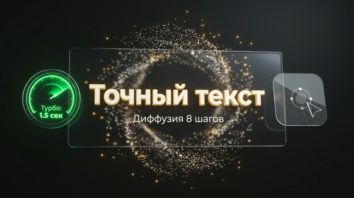 Высокоскоростная диффузионная модель Qwen Image 2.1 Turbo с точным рендерингом типографики на плакатах и вывесках.