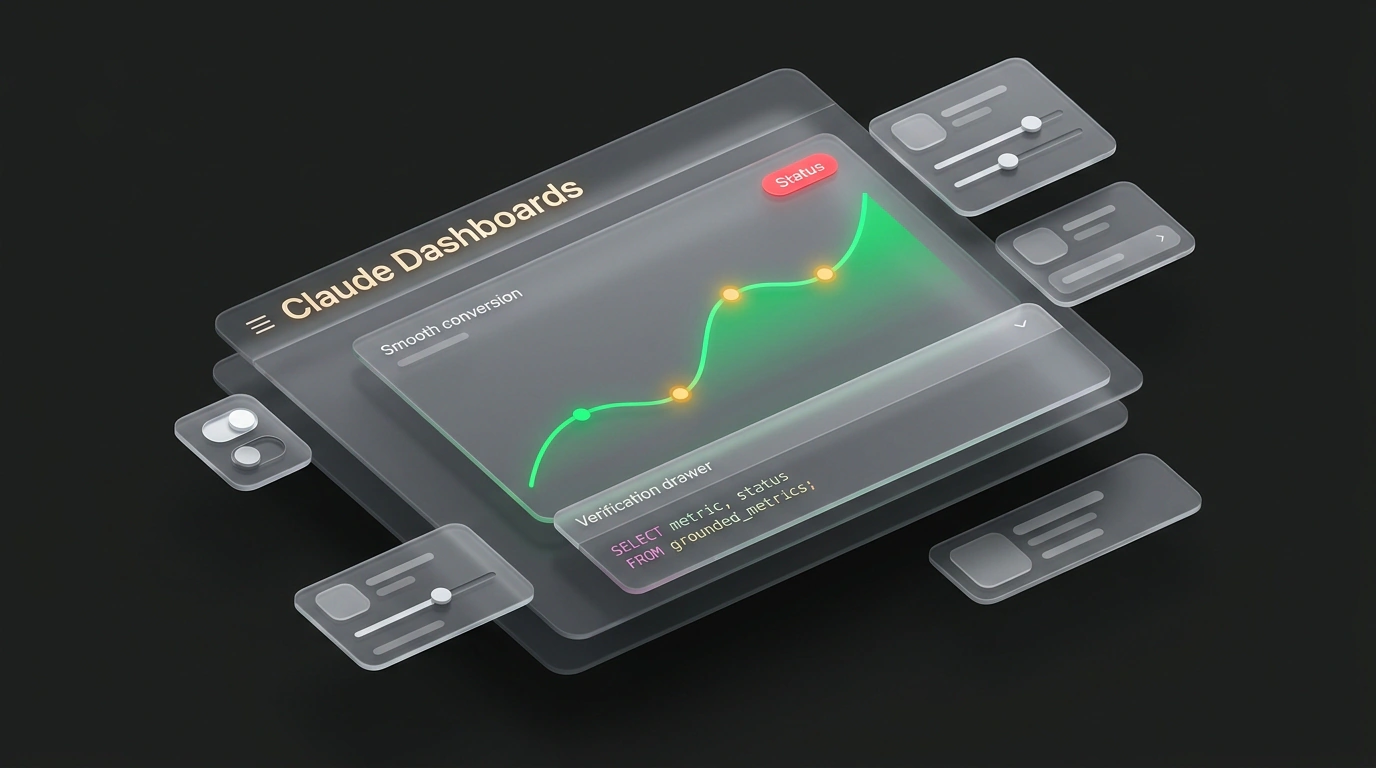 Интерактивный пульт аналитики Claude Dashboards с подтвержденными SQL-метриками