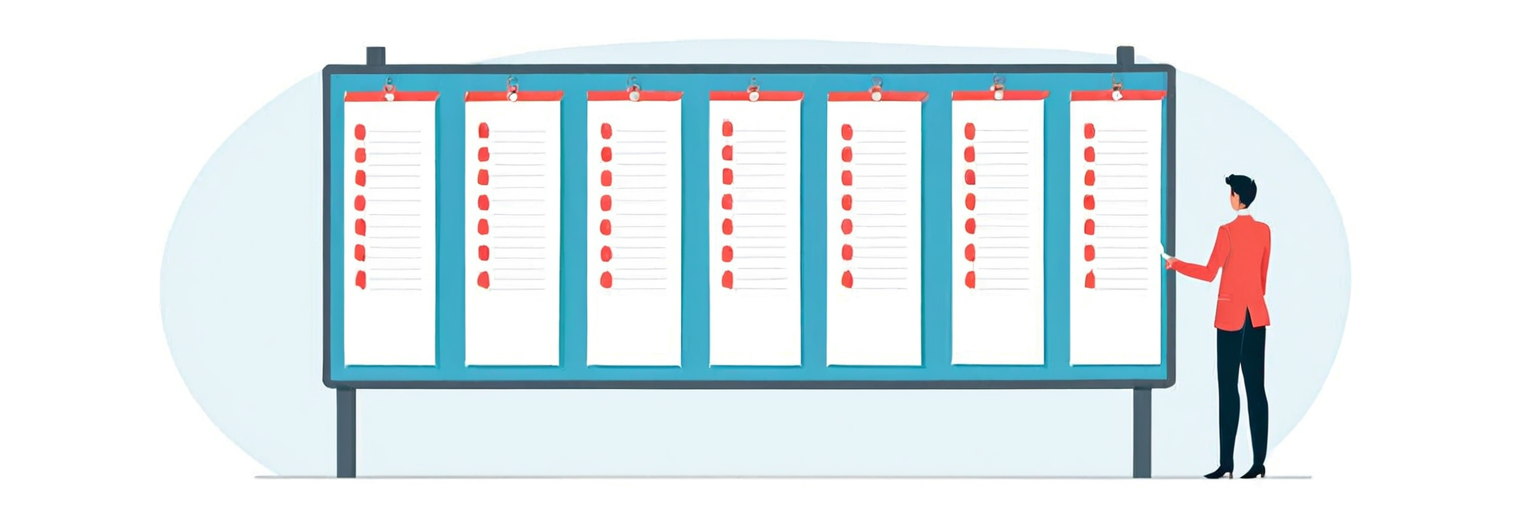 Иллюстрация концепции декомпозиции задач и Kanban-доски для ИИ-агента