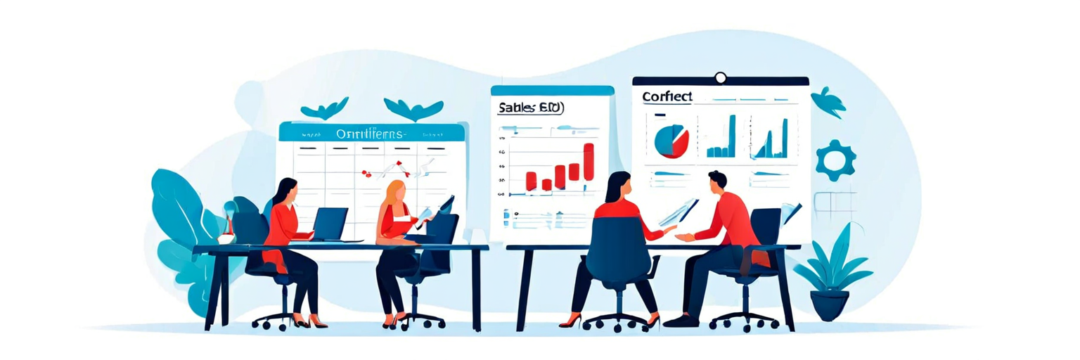 Концептуальная иллюстрация разрыва воронки B2B-продаж и встречных действий клиента
