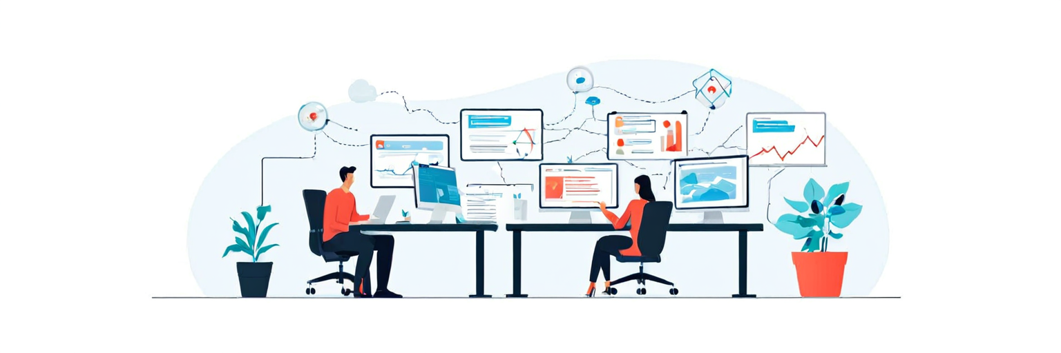 Иллюстрация к статье о платформе Битрикс24 Коворк/Код и внедрении корпоративных ИИ-агентов с контекстной памятью