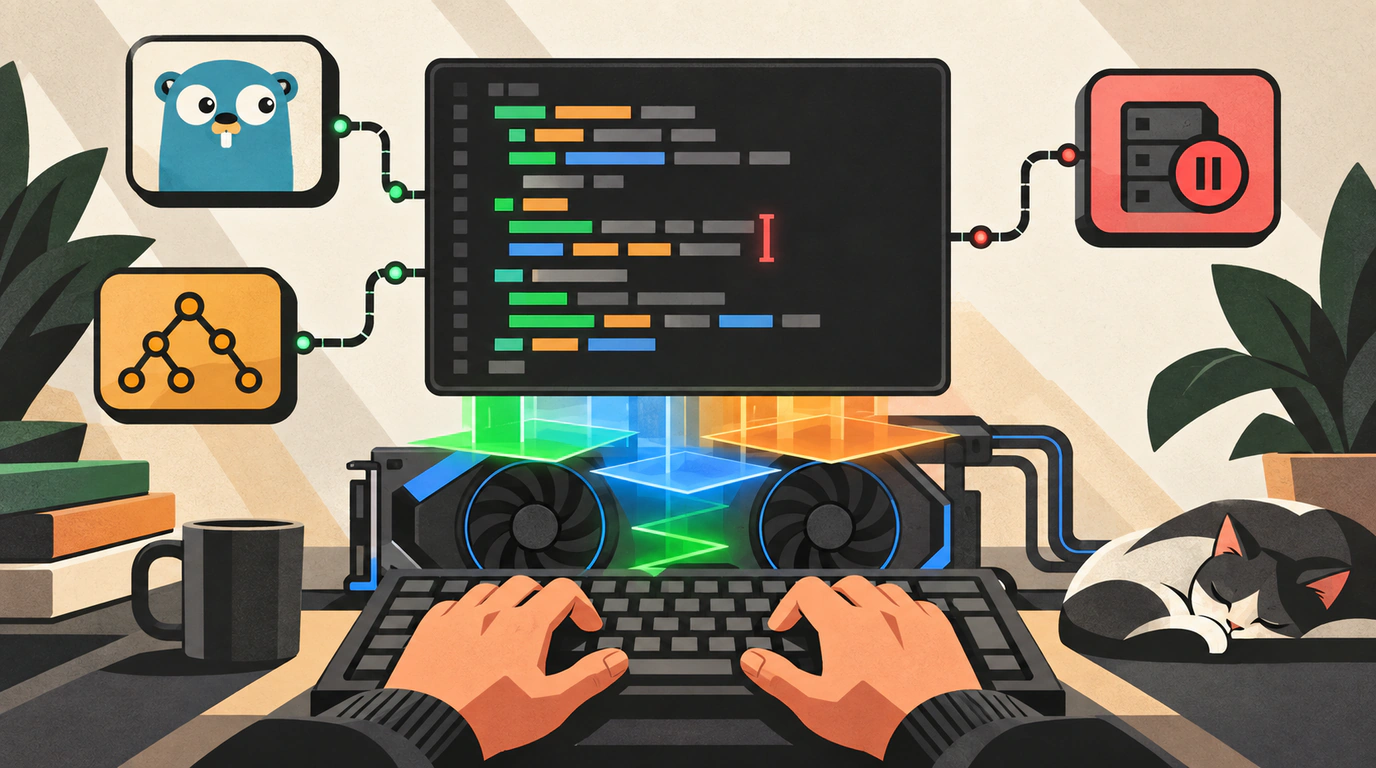 Символьная сетка нативной IDE Rune с GPU-ускорением и отдельными модулями расширений, соединёнными с ядром.
