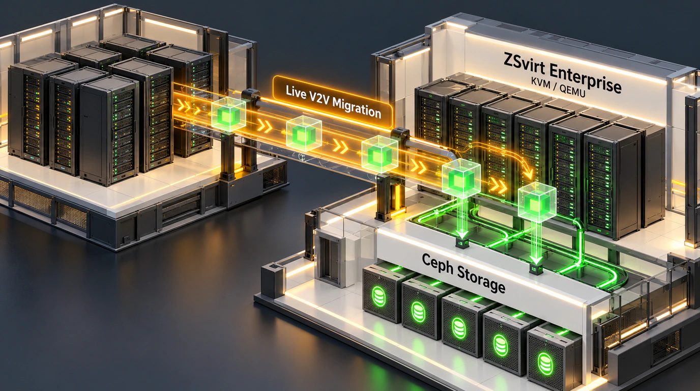 Архитектурный разрез платформы корпоративной виртуализации ZSvirt на KVM: миграция виртуальных машин с VMware ESXi без даунтайма.