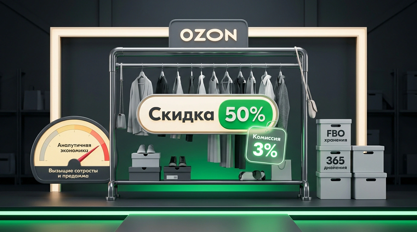 Программа субсидий Ozon Fashion: баланс между скидкой 50% и комиссией 3% на фоне складских вешалок