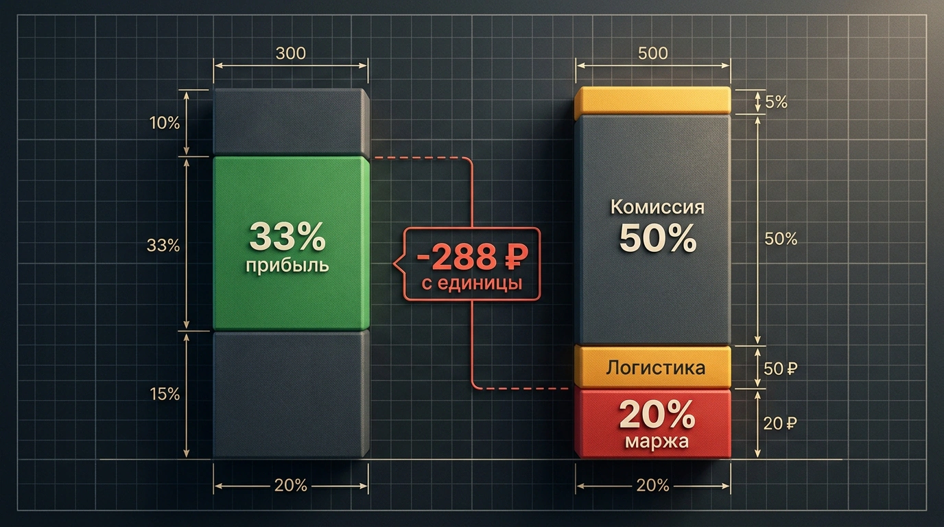 Декомпозиция юнит-экономики селлера: сжатие чистой маржи с 33% до 20%