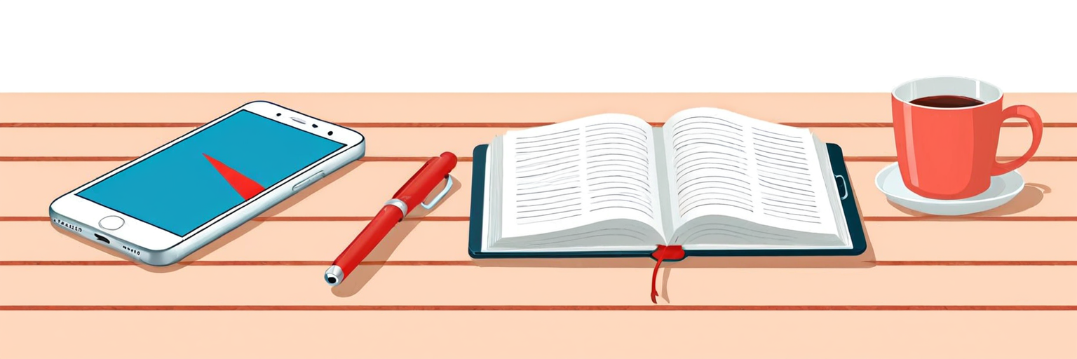 Старинная книга диет рядом со смартфоном с предупреждением о лимите калорий
